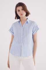 Springfield Camisa oxford ligera manga corta azul