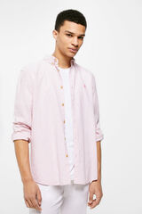 Springfield Camisa lino rayas rosa
