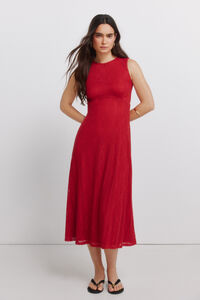 Springfield Vestido midi de tirantes bordado