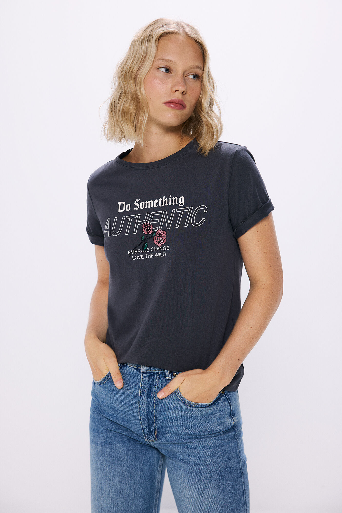 Springfield Playera gr&aacute;fica gris