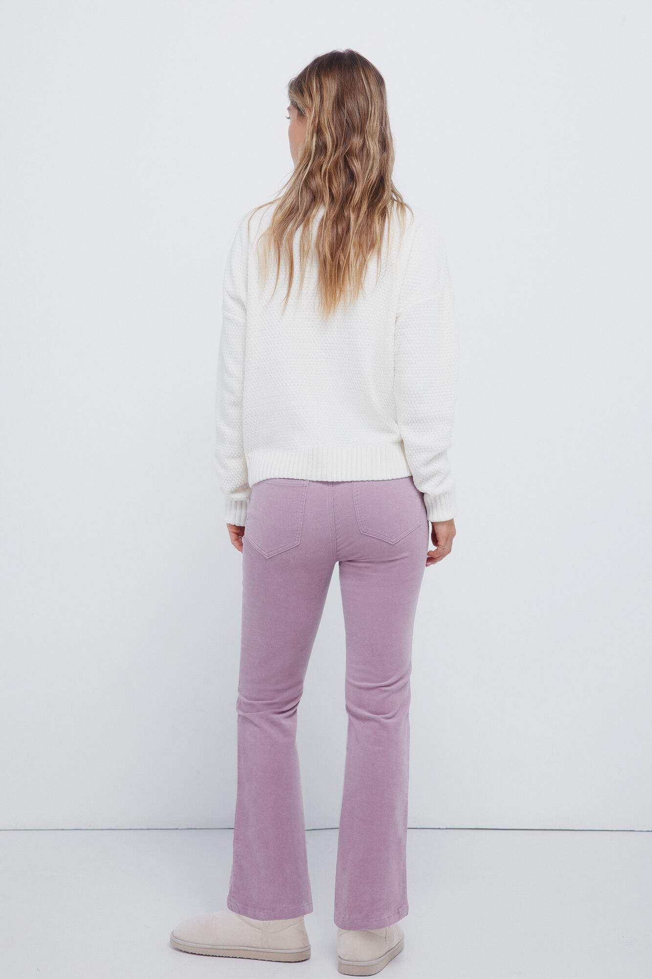 Springfield Pantalones acampanados de pana morado/lila
