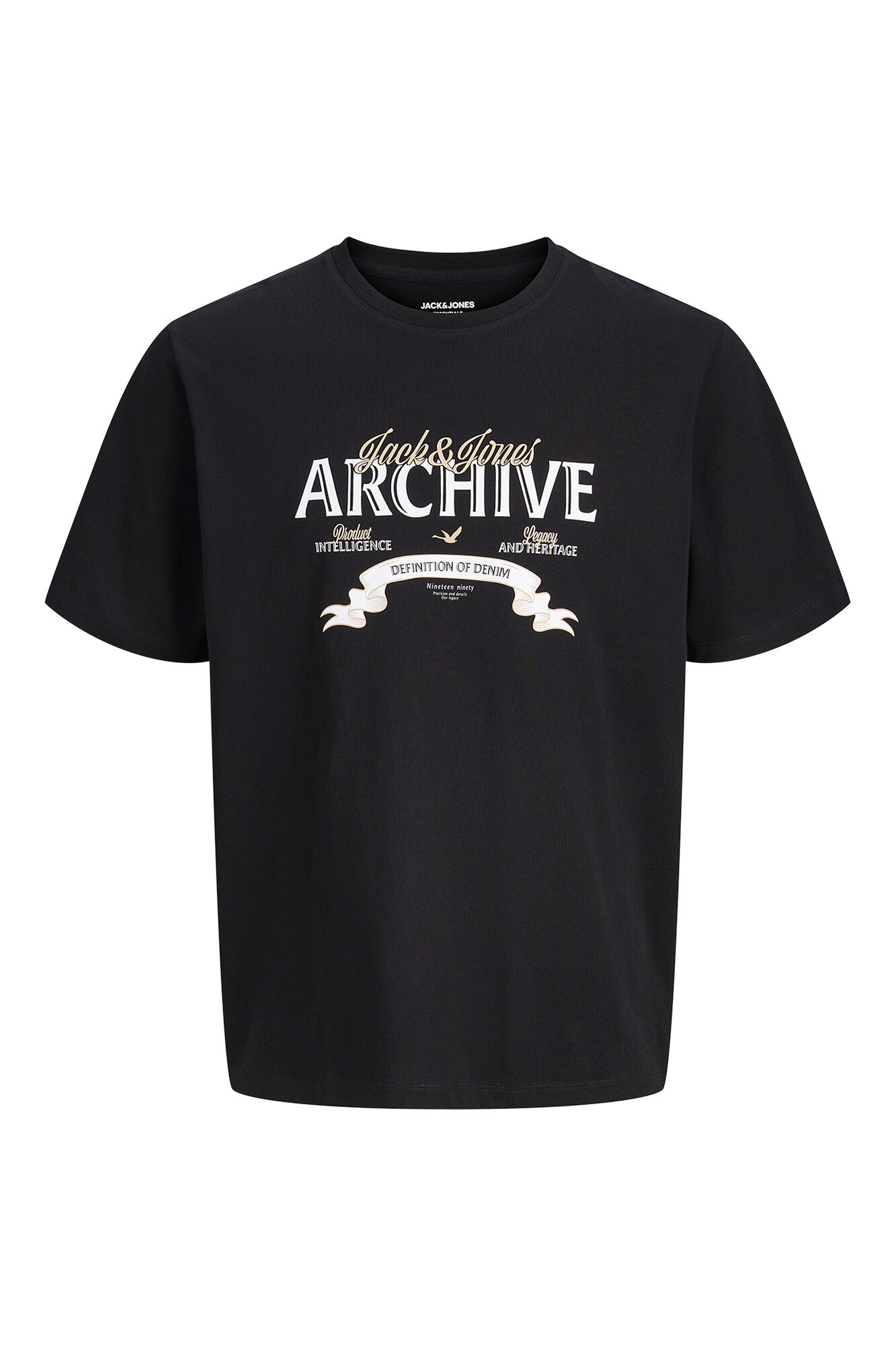 Jack & Jones Playera con logo grande negro