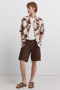Springfield Camisa de manga corta de viscosa y nylon estampada