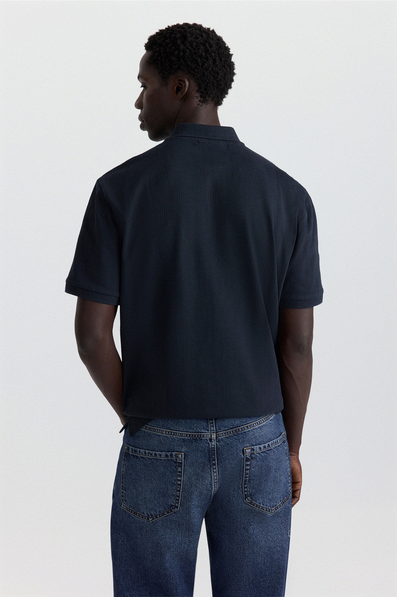 Springfield Polo de estructura slim fit azul
