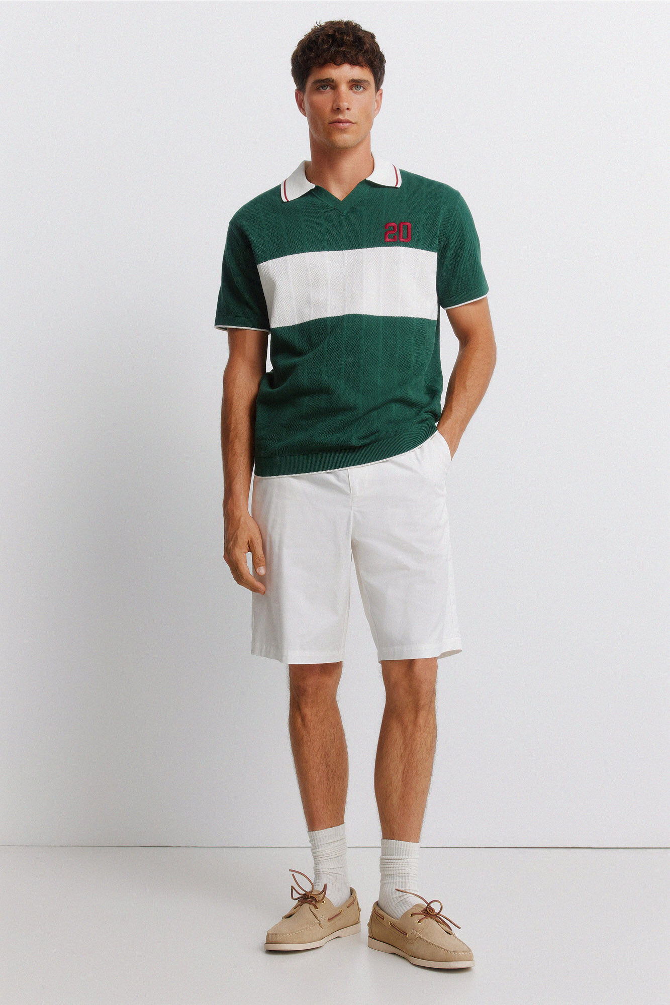 Springfield Polo deportivo con contraste verde