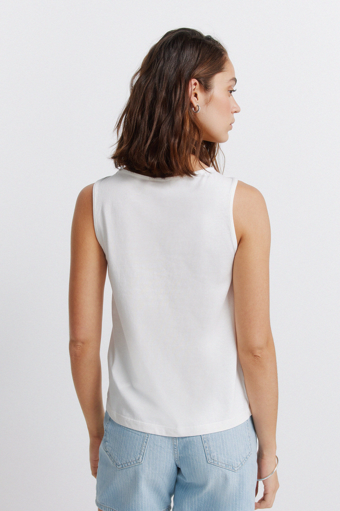Springfield Playera de tirantes plumet&iacute; blanco