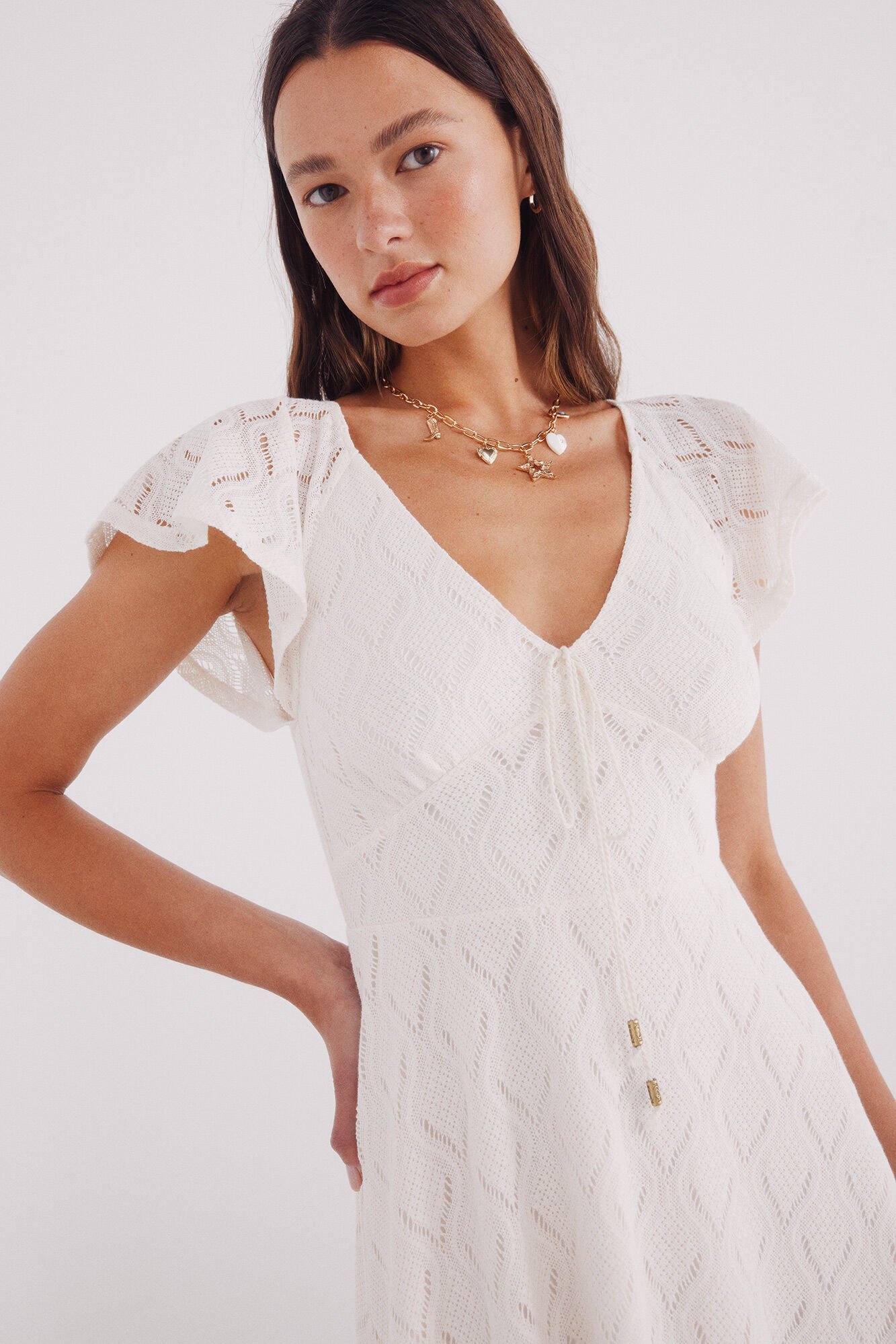 Springfield Vestido midi calados