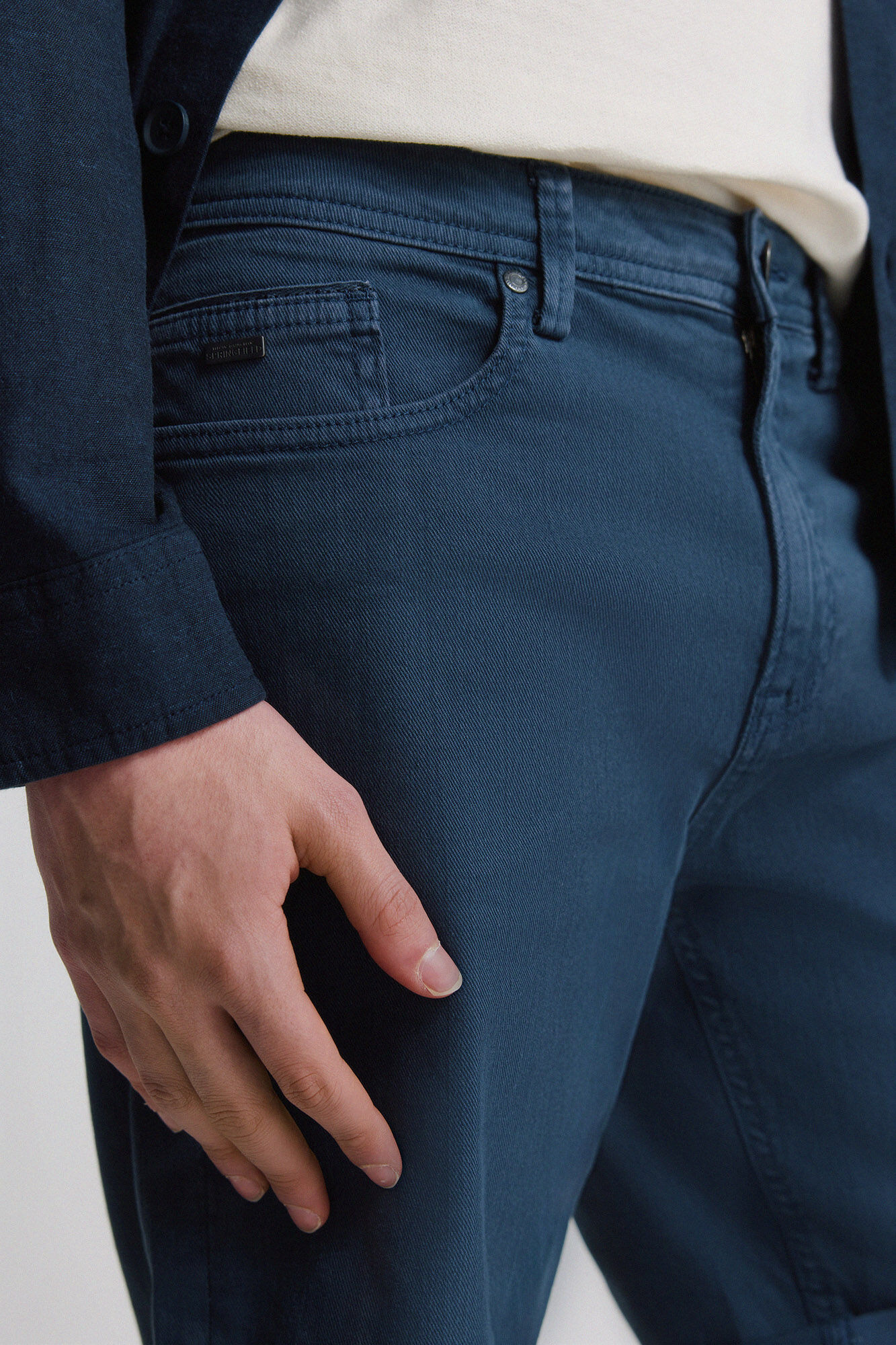 Springfield Bermudas de 5 bolsillos lavadas slim fit azul mezcla