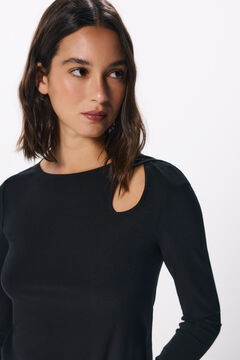 Springfield Playera abertura lágrima negro