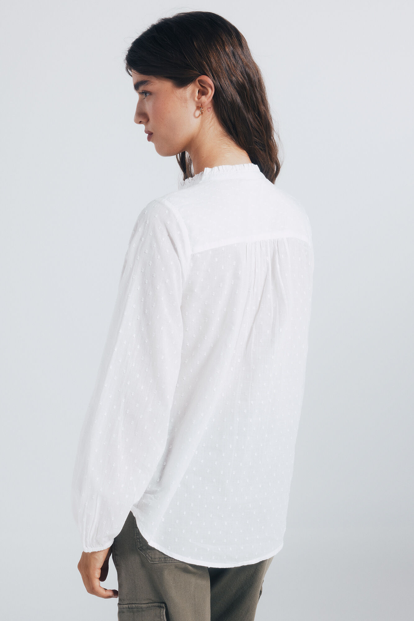 Springfield Blusa plumetti lace natural