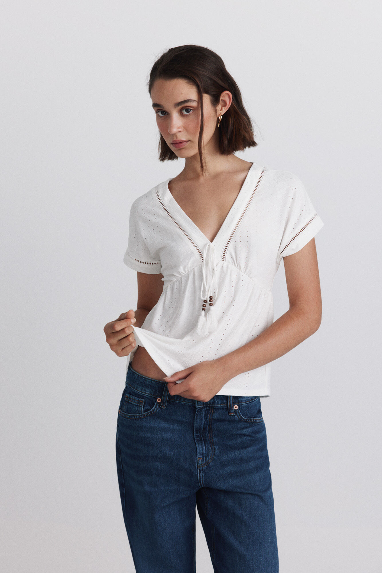 Springfield Playera de tirantes con volantes