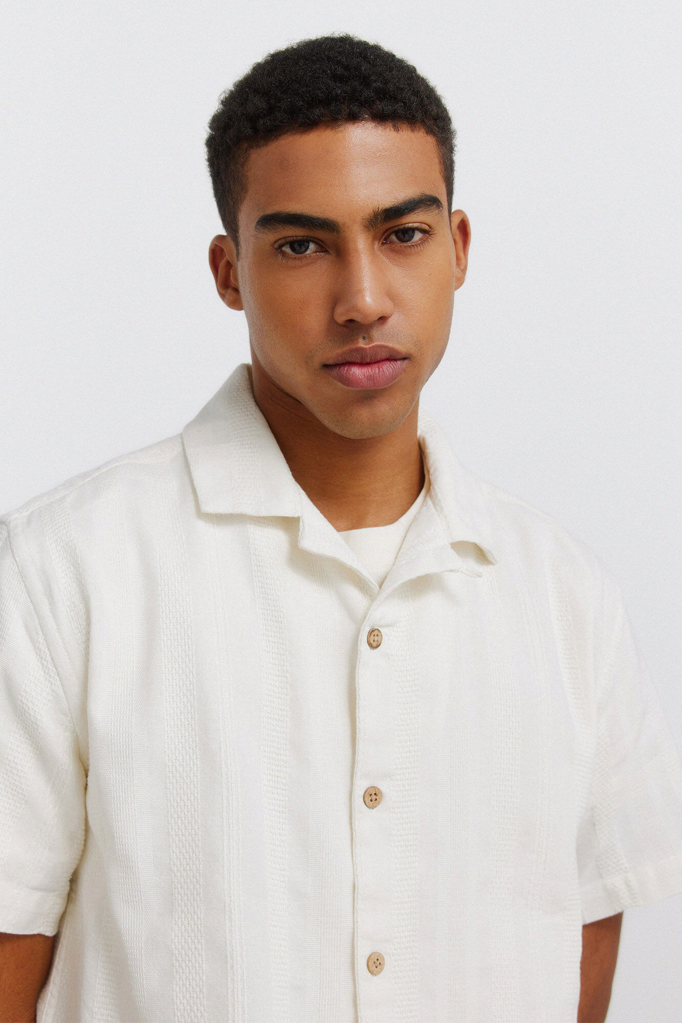 Springfield Camisa bowling manga corta de jacquard