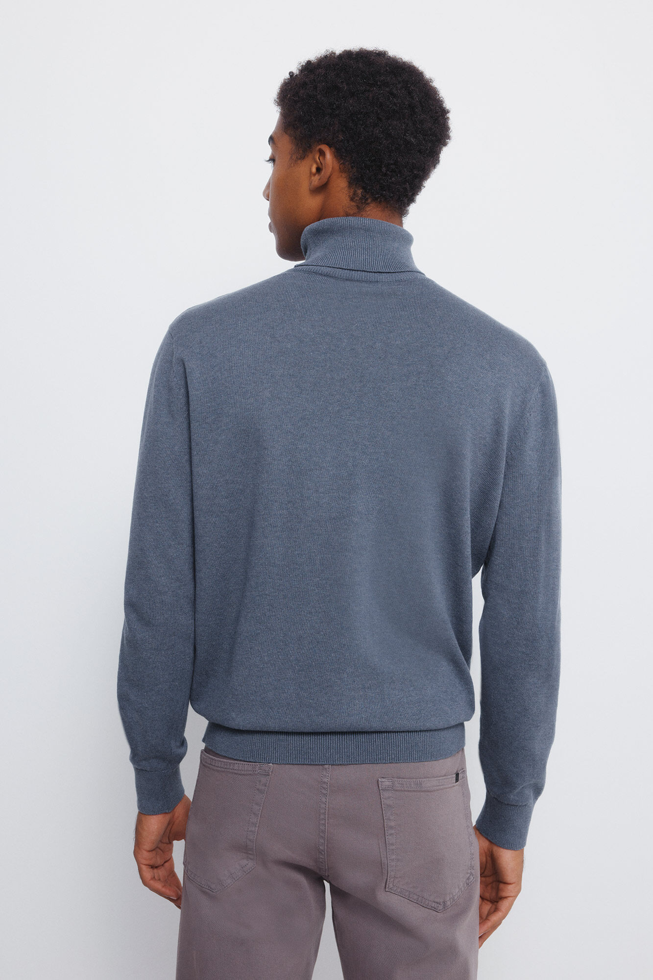 Springfield Jersey b&aacute;sico de cuello alto azul indigo