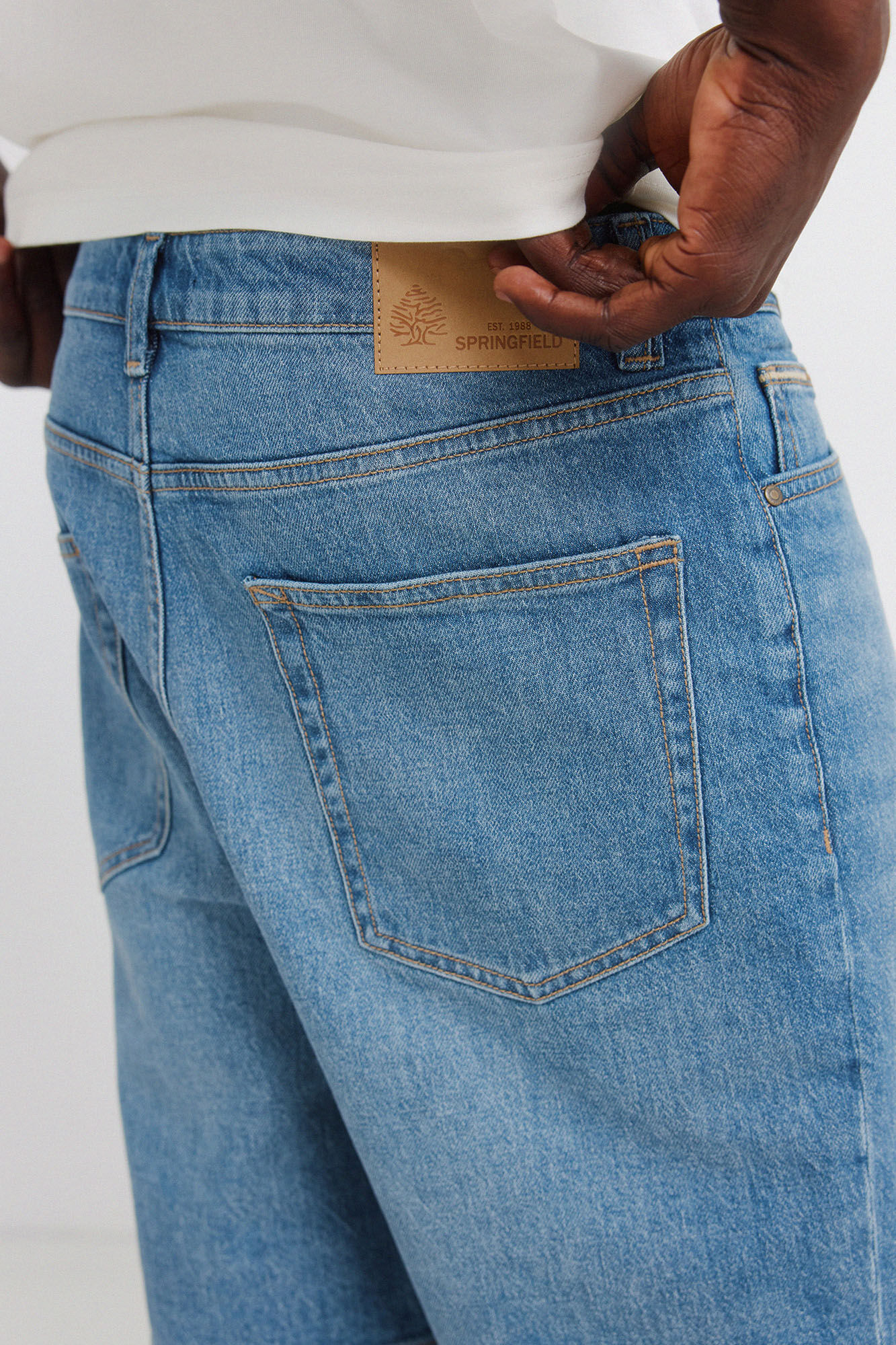 Springfield Bermuda de mezclilla regular fit azul