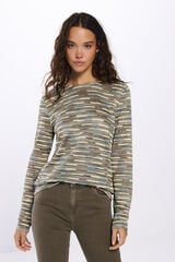 Springfield Playera estructura rayas beige