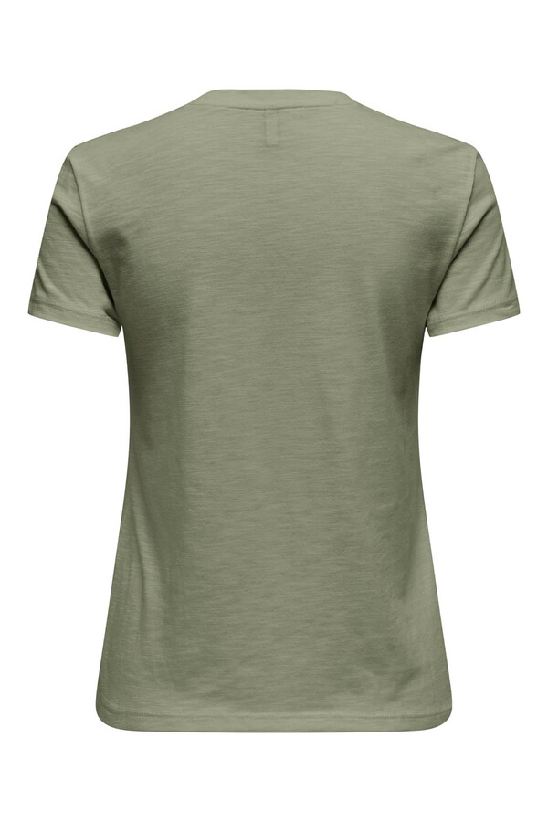Only Playera de manga corta y cuello redondo gris