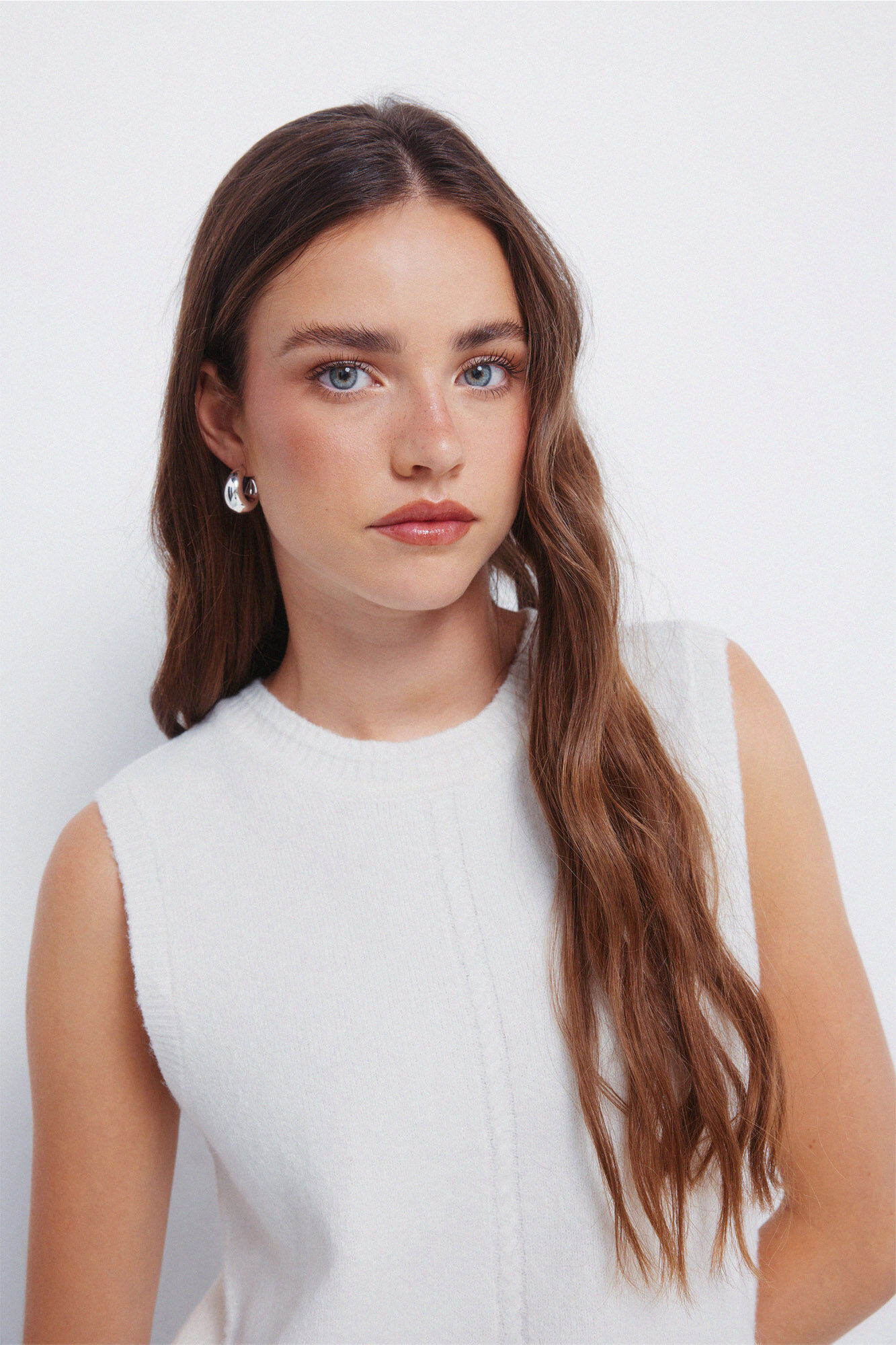 Springfield Chaleco tejido con trenzas marfil