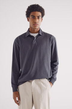 Springfield Polo manga larga lavado regular fit azul