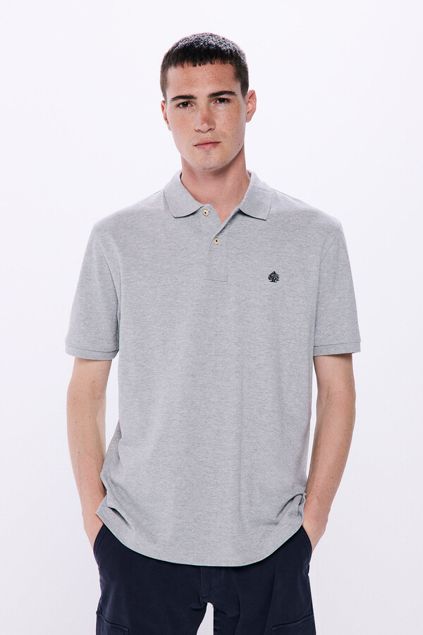Springfield Polo piqué basico regular fit gris