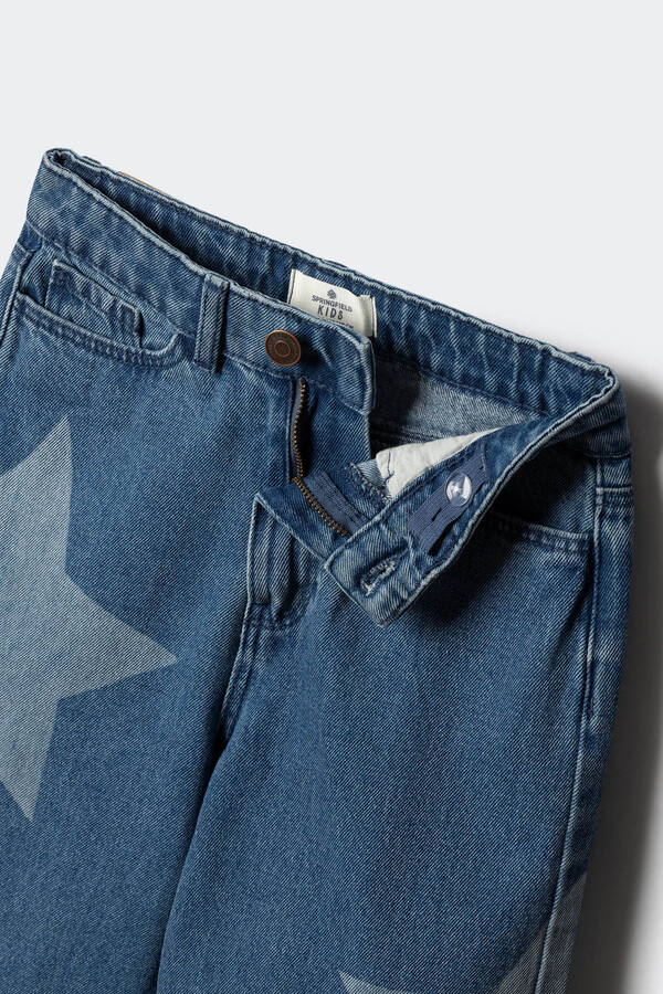 Springfield Kids Jeans denim culotte ESTRELLAS niña azulado