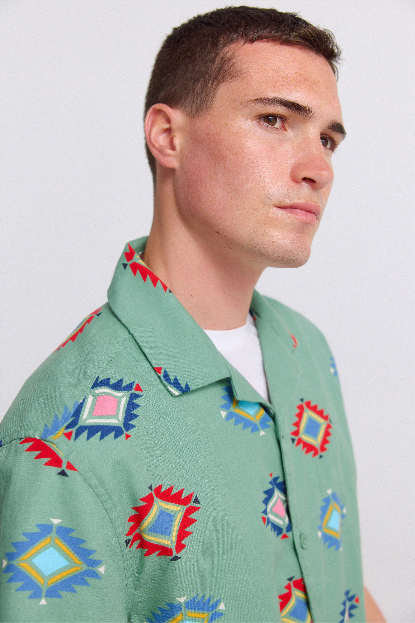 Springfield Camisa de manga corta bowling estampada