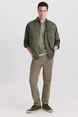 Springfield Pantal&oacute;n de 5 bolsillos slim lavado khaki