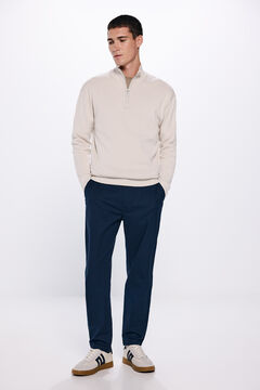 Springfield Pantalón chino vestir estructura bicolor marino