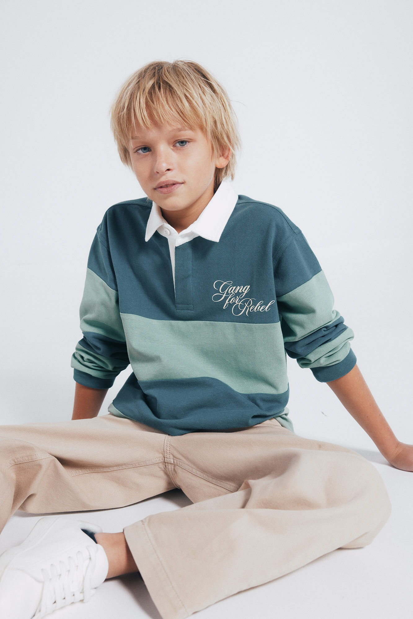 Springfield Kids Polo de manga larga ni&ntilde;o caza oscuro