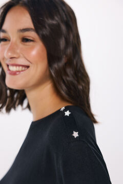 Springfield Playera botones hombro negro