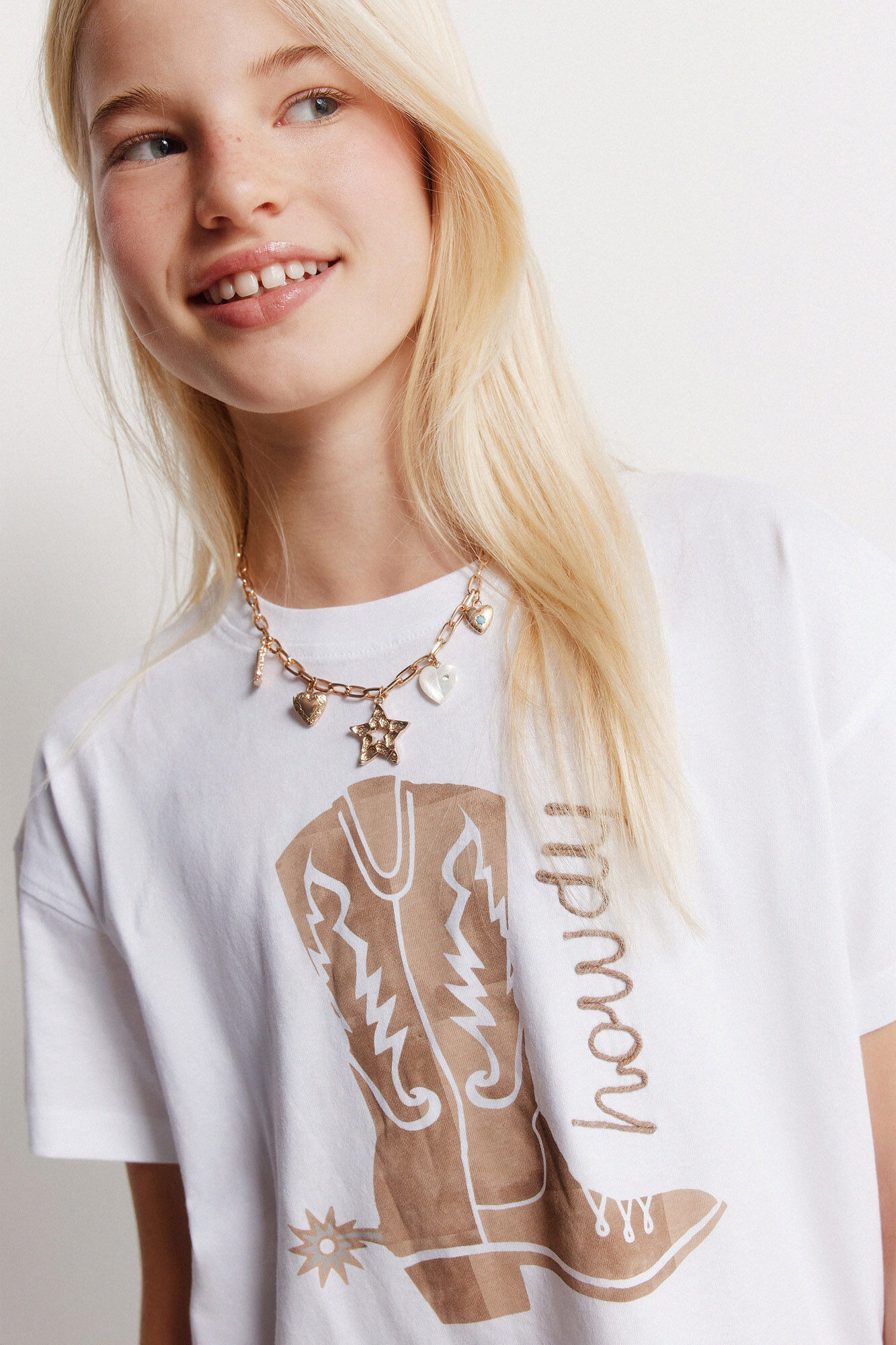 Springfield Kids Playera manga corta cowboy para ni&ntilde;a natural