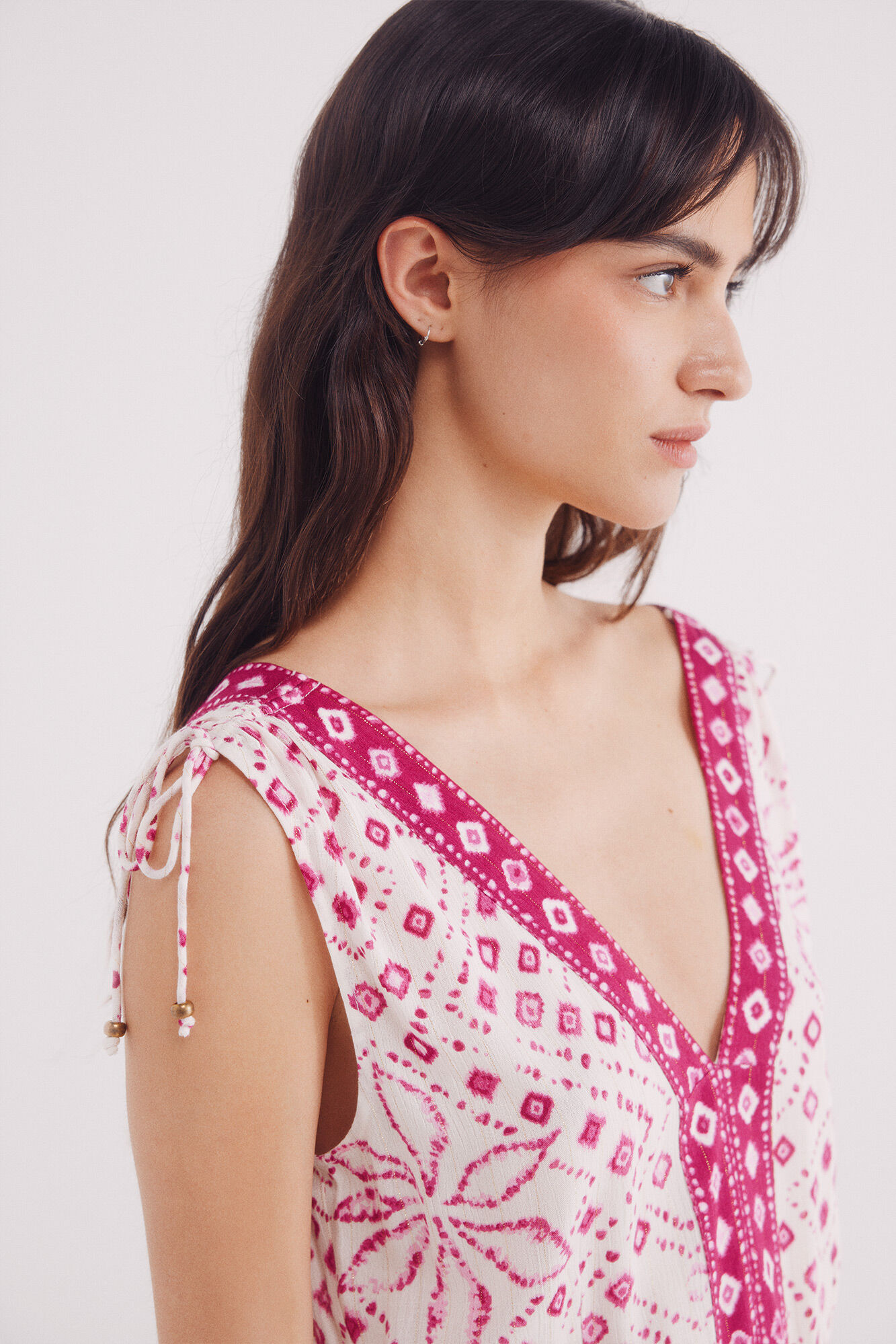 Springfield Vestido midi cenefa central estampado