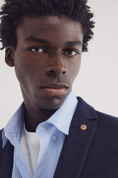 Springfield Blazer lino-algodón azul
