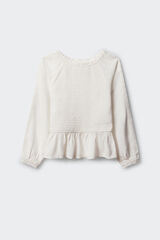 Springfield Kids Blusa nido de abeja para ni&ntilde;a natural