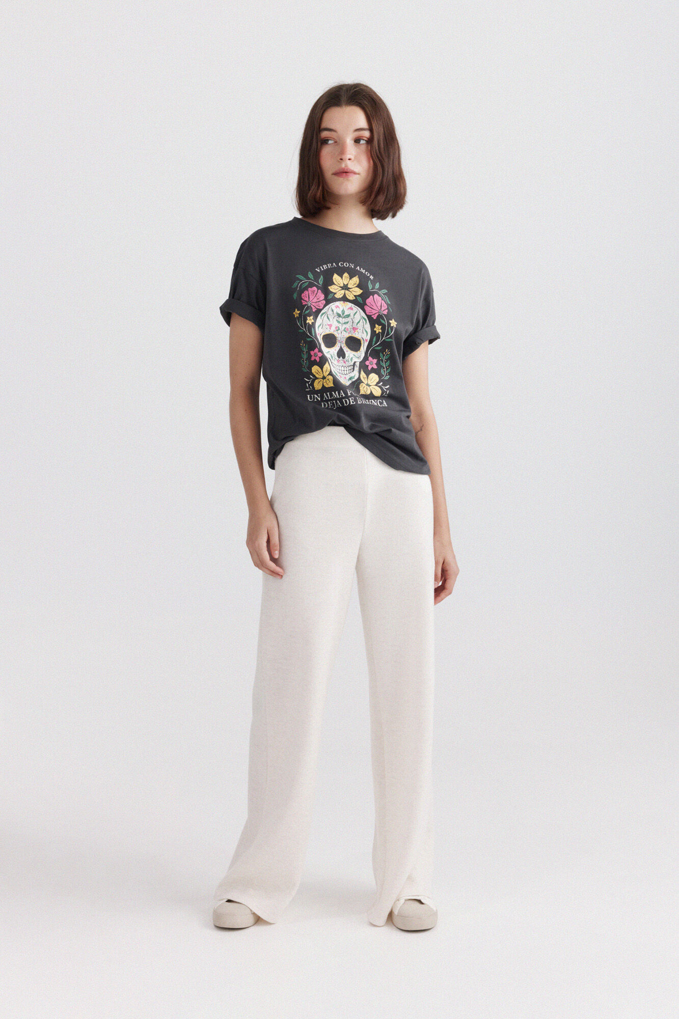 Springfield Playera D&iacute;a de Muertos gris