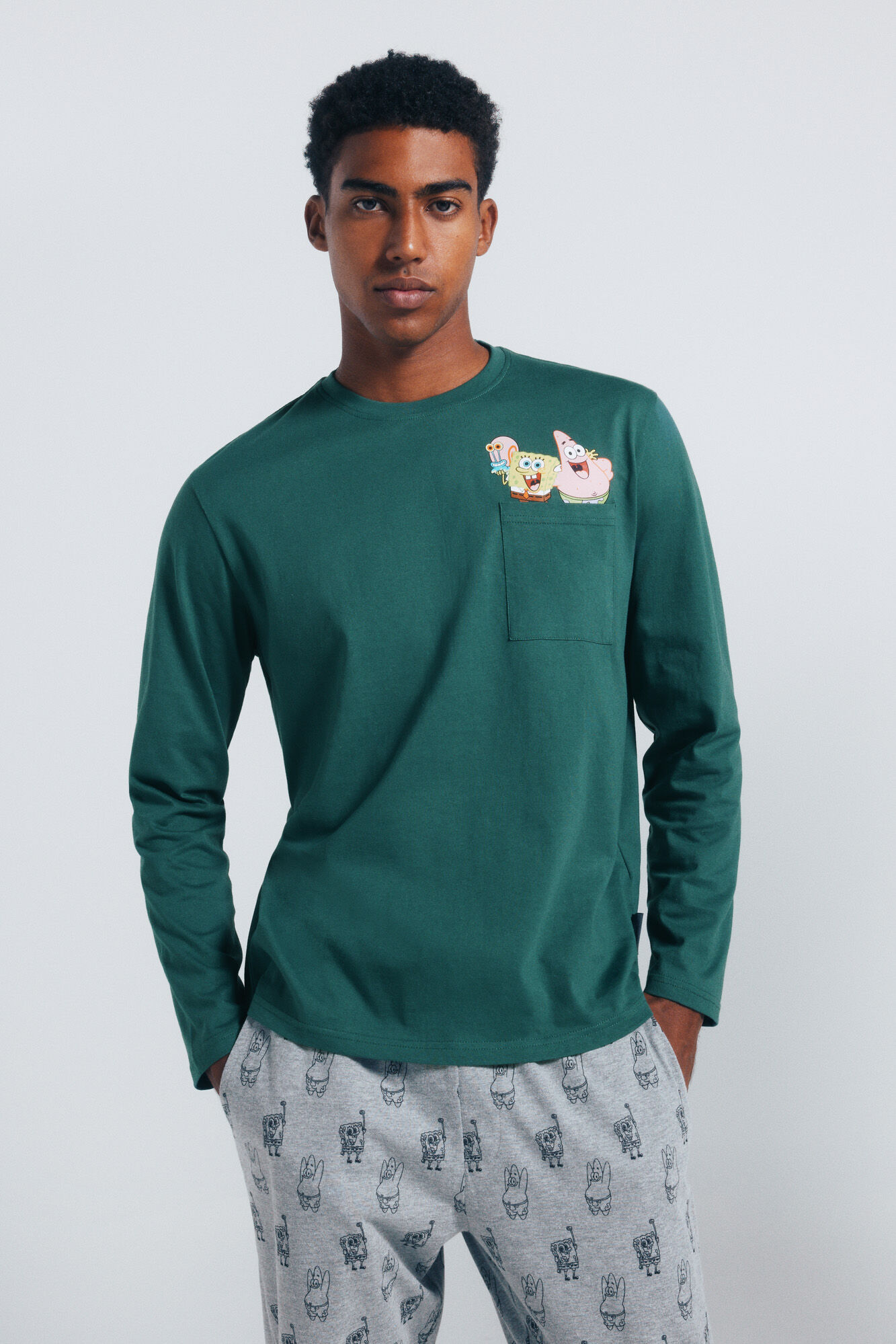 Springfield Pijama larga Bob Esponja verde