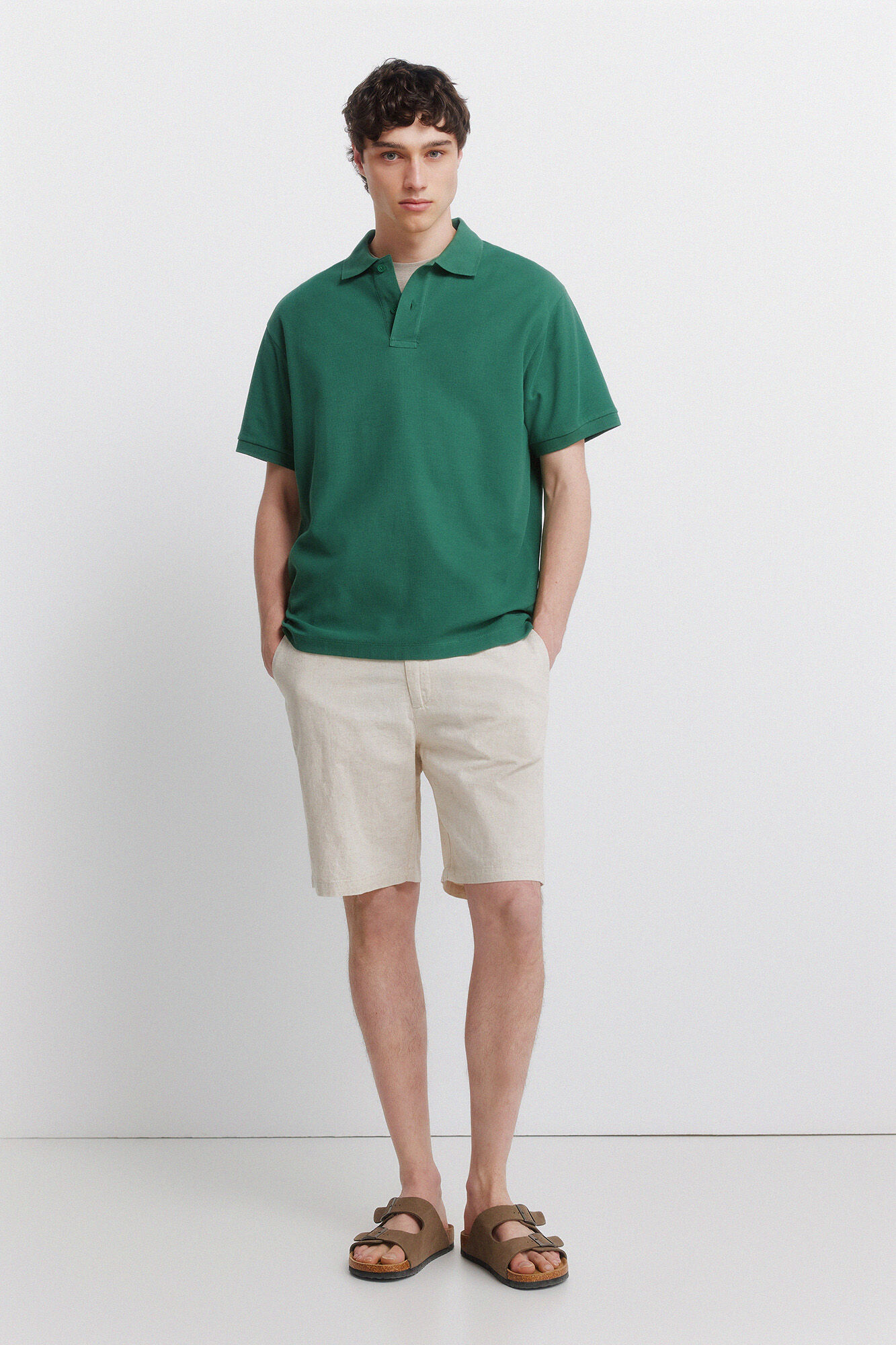 Springfield Polo de estructura regular fit verde