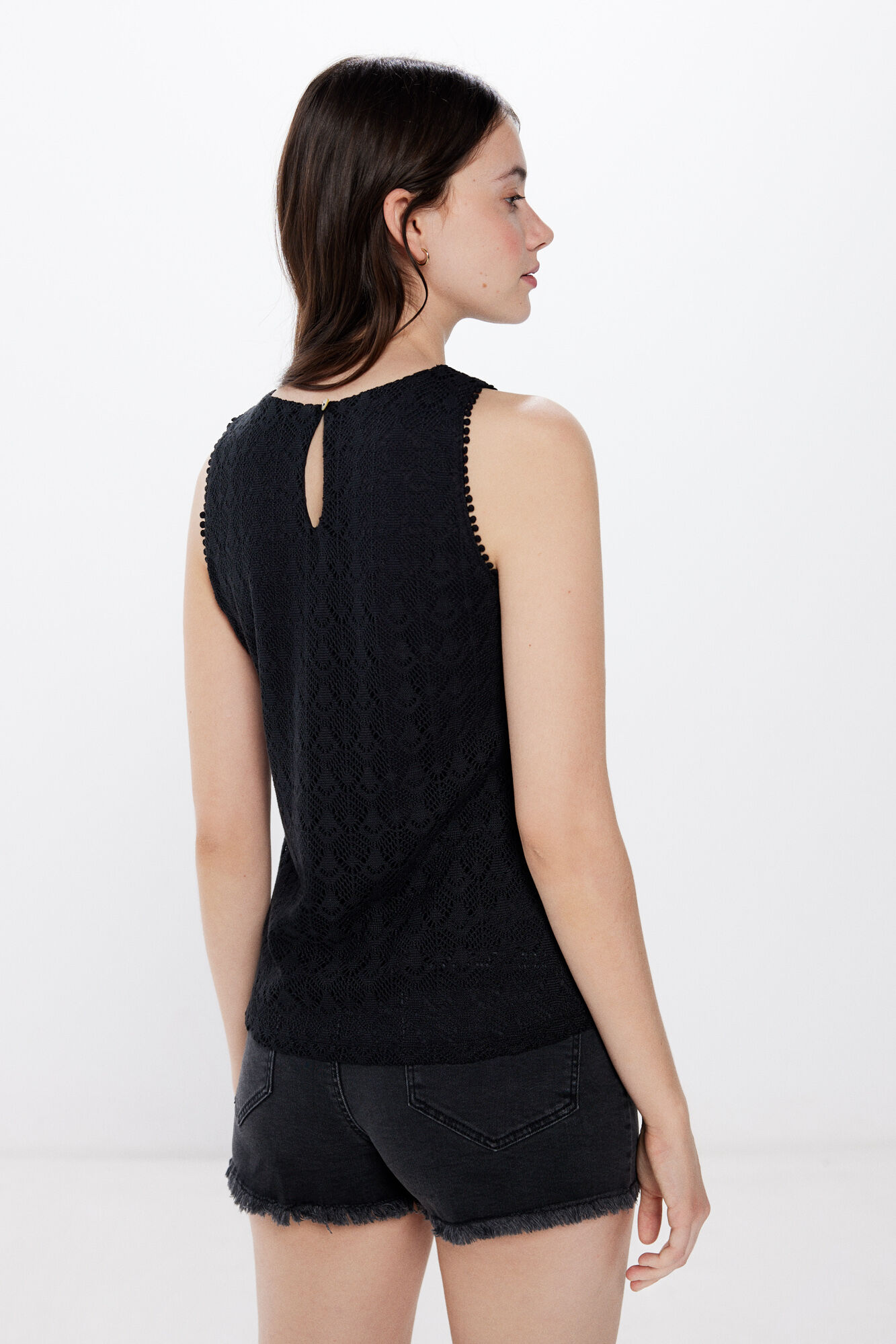 Springfield Top estructura crochet negro