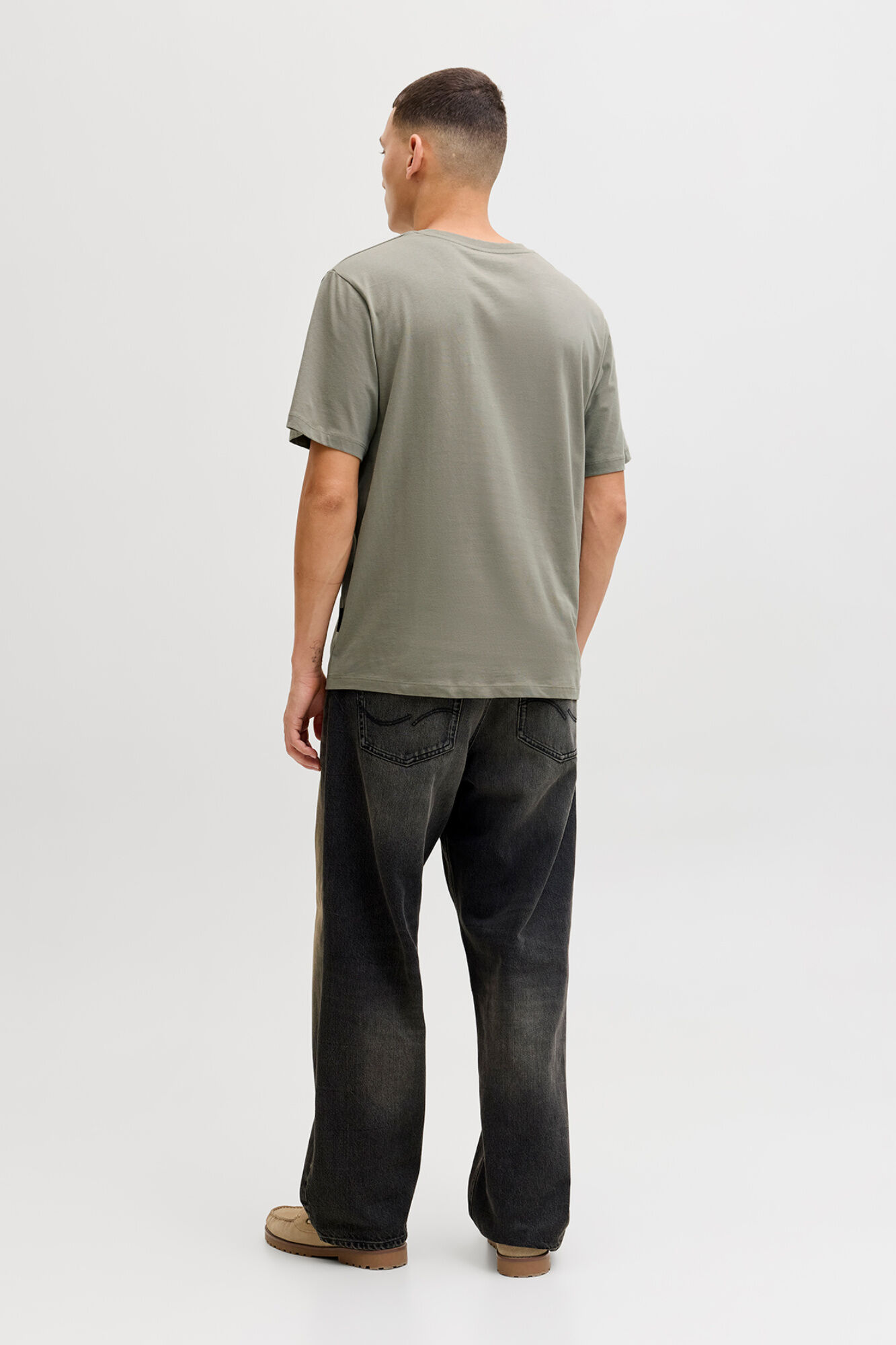 Jack & Jones Playera de manga corta con logo gris
