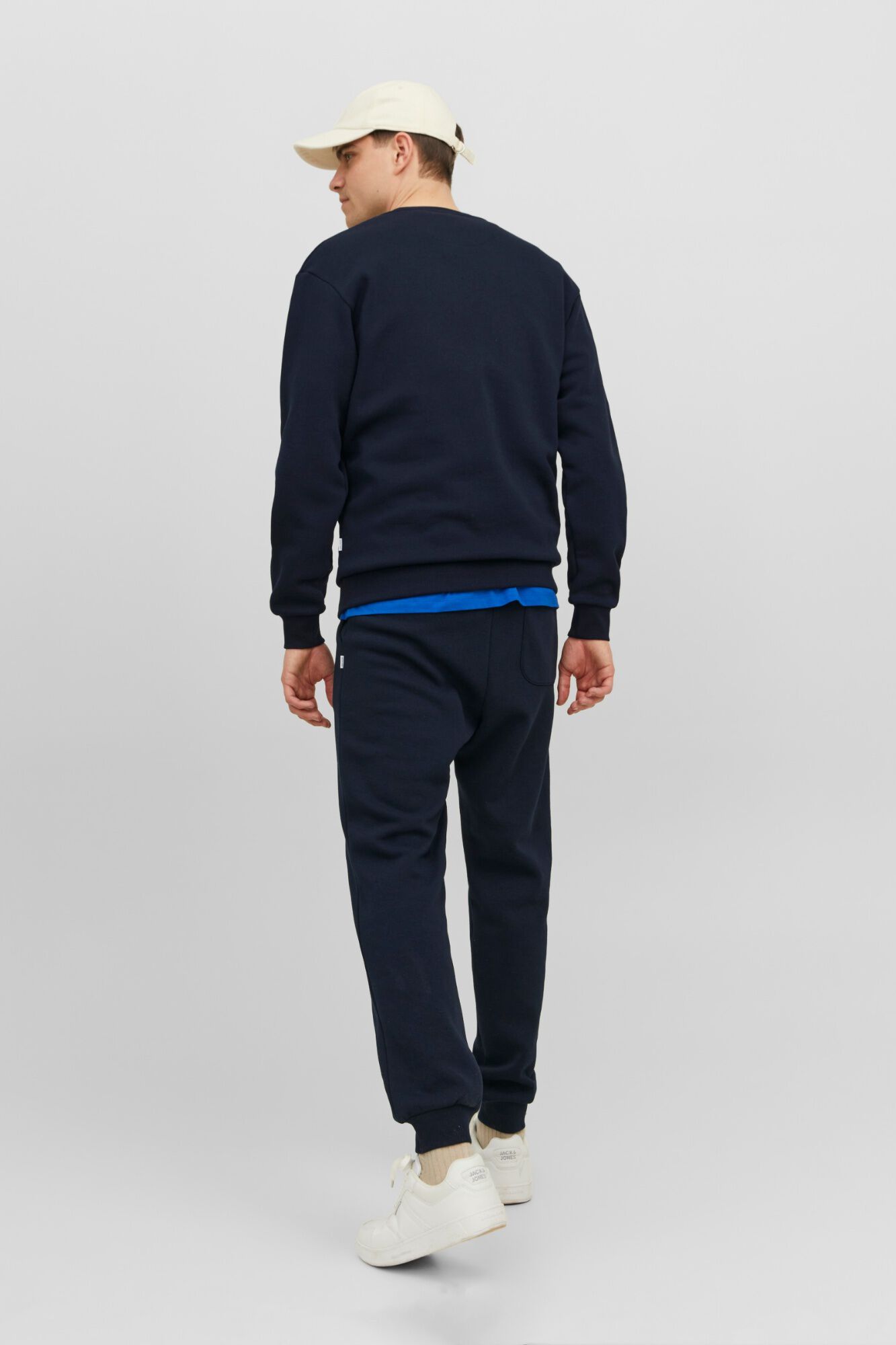 Jack & Jones Sudadera b&aacute;sica de cuello redondo marino