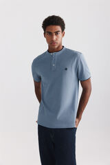 Springfield Polo de piqu&eacute; cuello mao slim fit azul