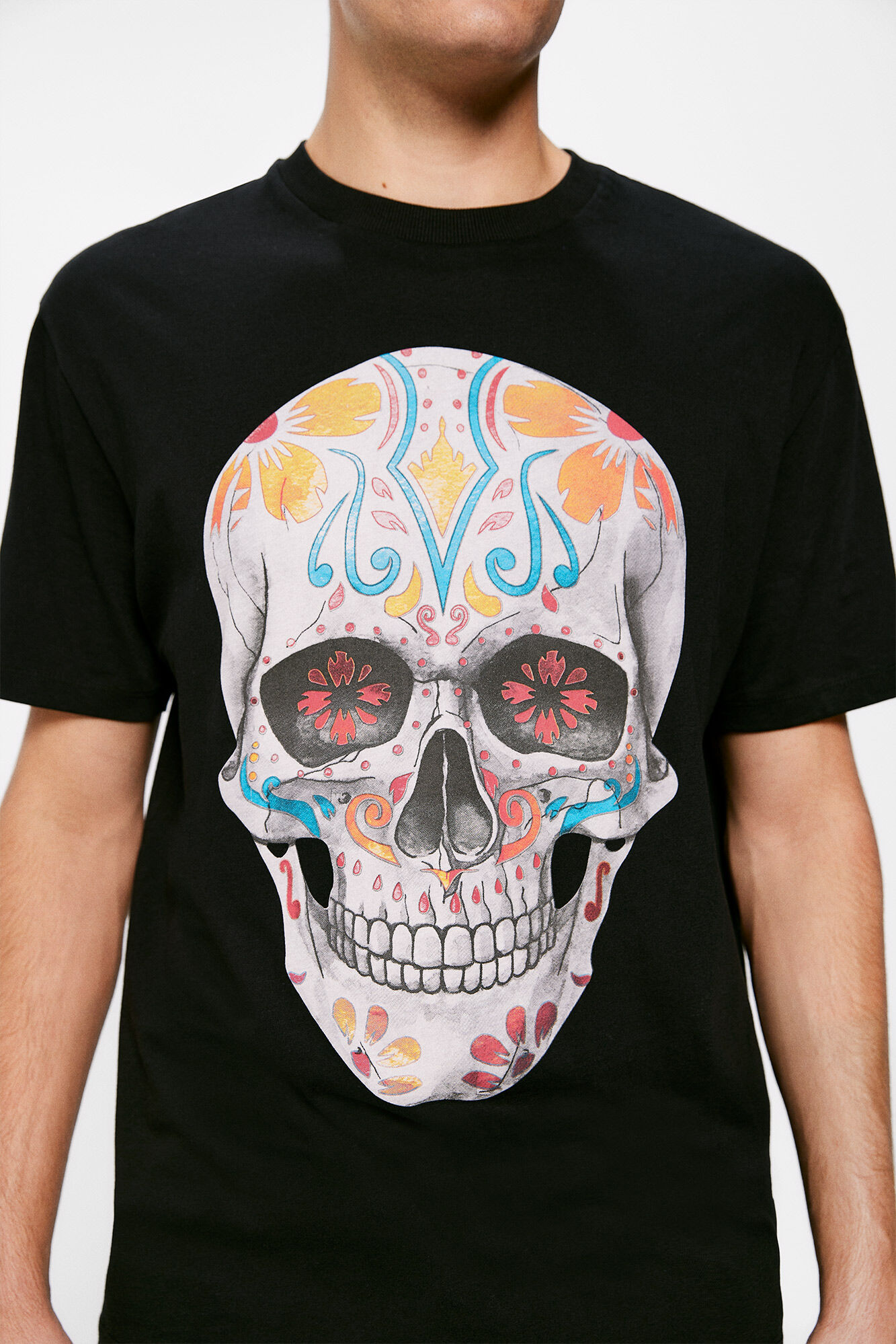 Springfield Playera d&iacute;a de muertos skull negro