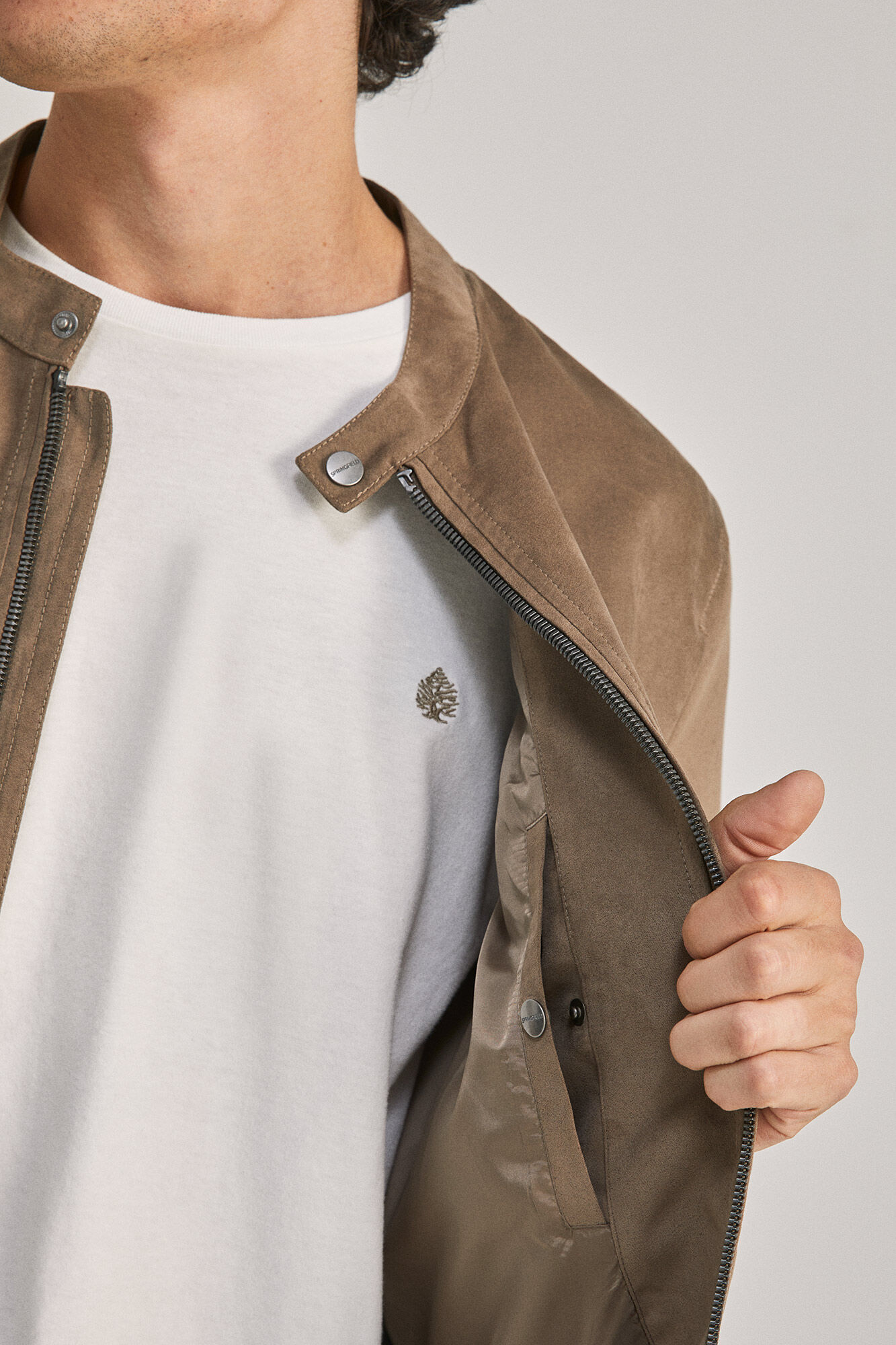 Springfield Cazadora efecto ante caf&eacute;