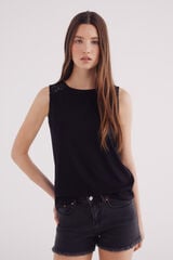 Springfield Playera crochet hombros negro