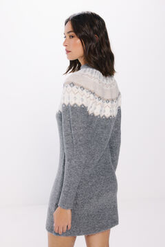 Springfield Vestido tejido cenefas jacquard gris