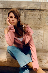 Springfield Cárdigan con volante en el escote naranja