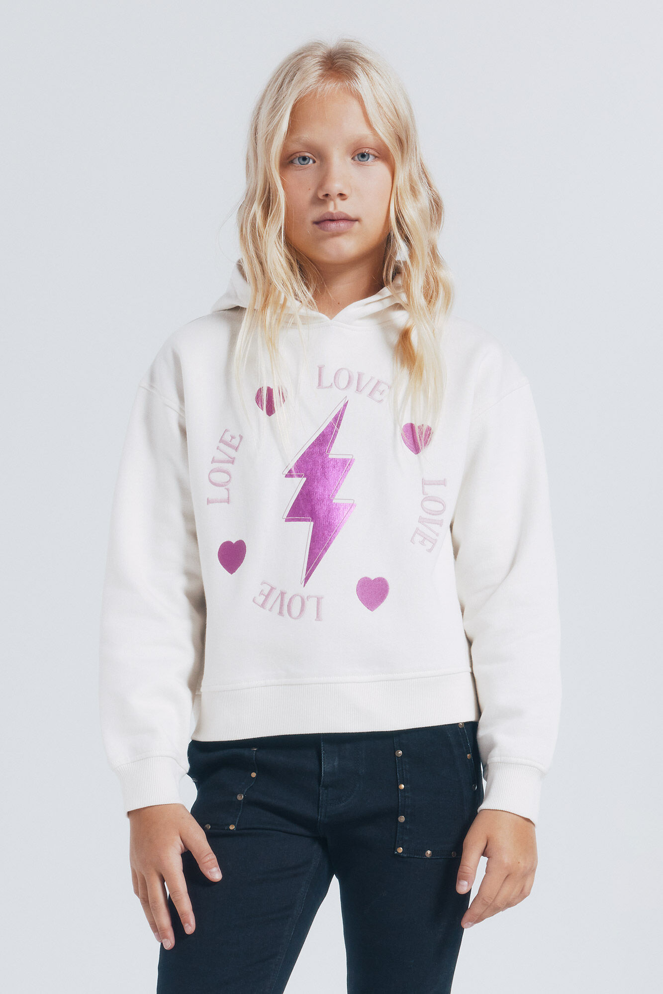 Springfield Kids Sudadera rayo ni&ntilde;a. blanco