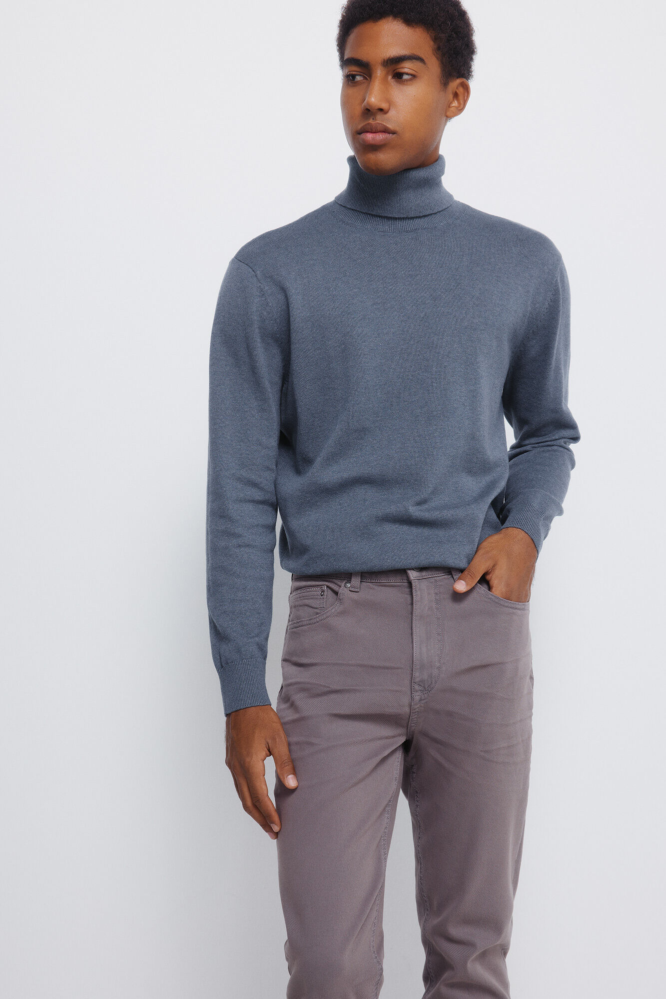 Springfield Pantal&oacute;n slim fit de 5 bolsillo gris