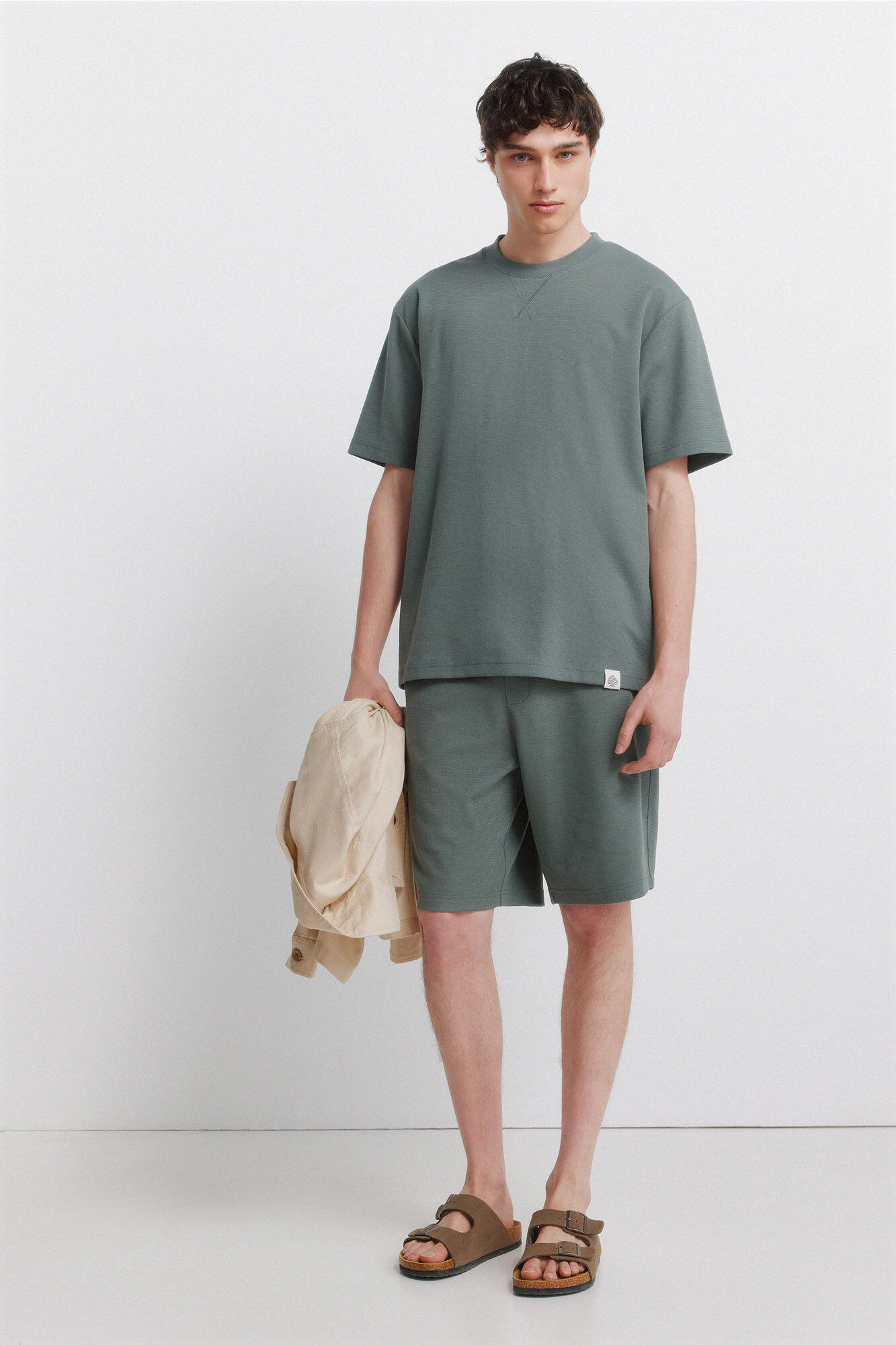 Springfield Playera de tela waffle caza oscuro