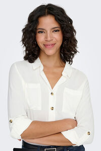 Only Camisa fluida con bolsillos frontales