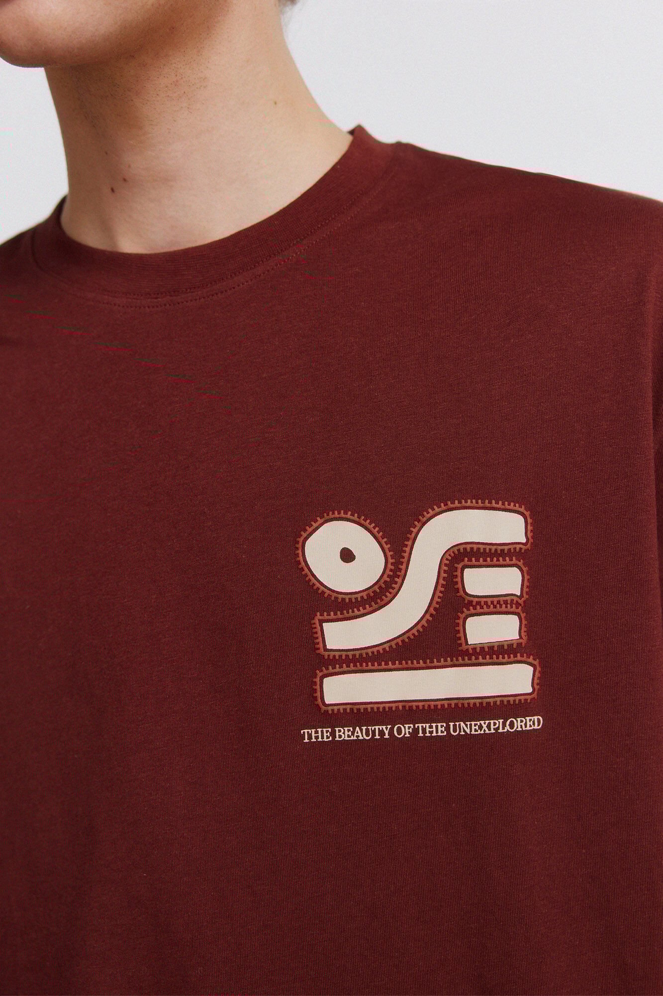 Springfield Playera bordado &eacute;tnico naranja